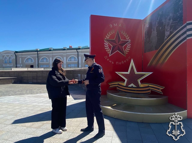 Акцию «Георгиевская ленточка» поддержали росгвардейцы в Подмосковье
