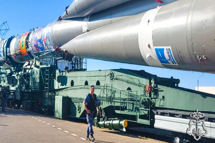Росгвардейцы обеспечили безопасность транспортировки ракеты-носителя «Союз МС-29» на космодроме «Байконур» (видео)